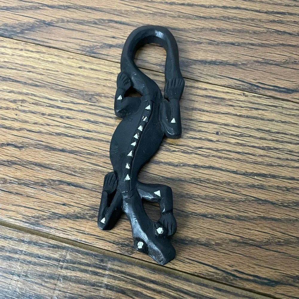 Hand Carved Wooden Elephant Wall Hook 6